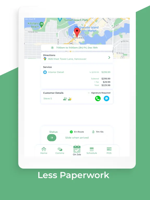 Tangkapan layar Mint Service Pro iPad 