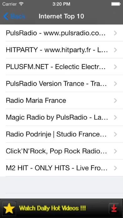 Capturas de tela do Hot Radio Italia