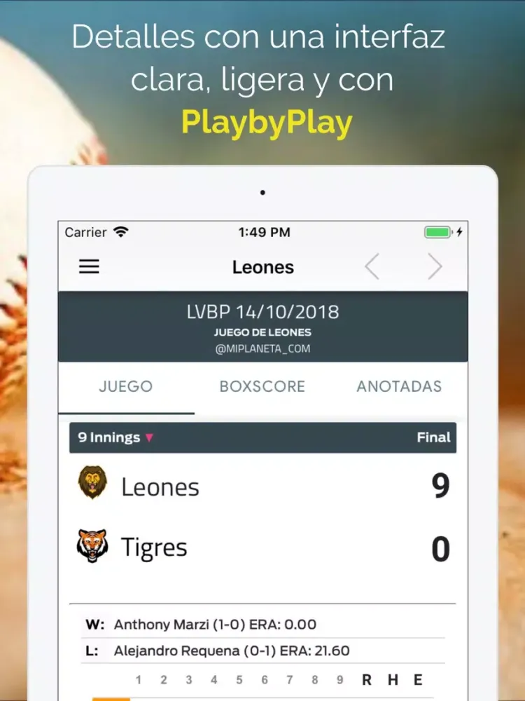 ภาพหน้าจอของ Leones 2019-2020 iPad 