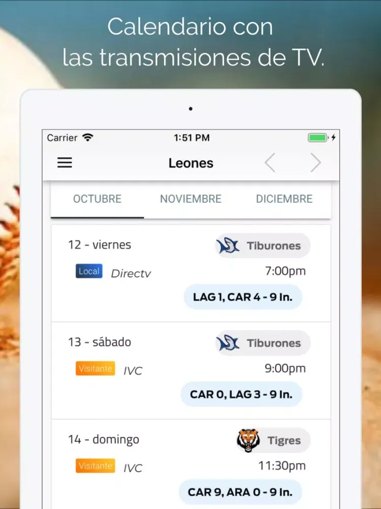 ภาพหน้าจอของ Leones 2019-2020 iPad 