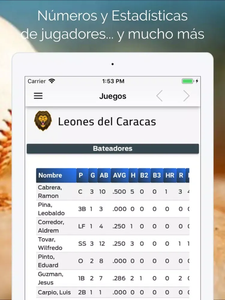 ภาพหน้าจอของ Leones 2019-2020 iPad 