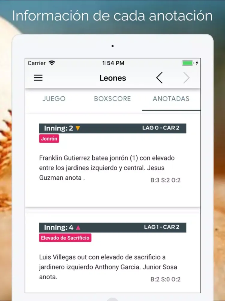ภาพหน้าจอของ Leones 2019-2020 iPad 
