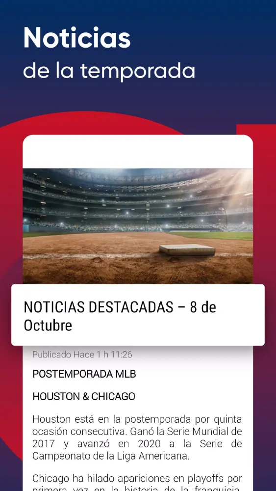 Capturas de tela do Puro Béisbol Dominicana