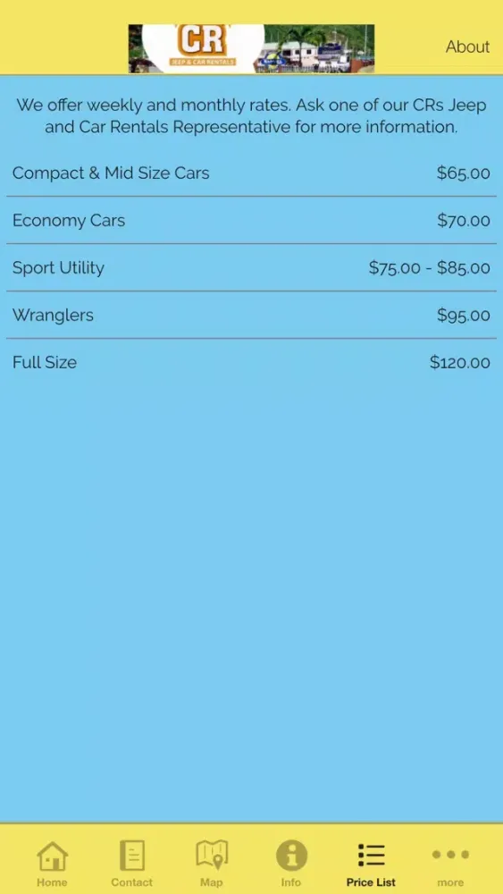 Capturas de tela do CR'S Jeep and Car Rentals
