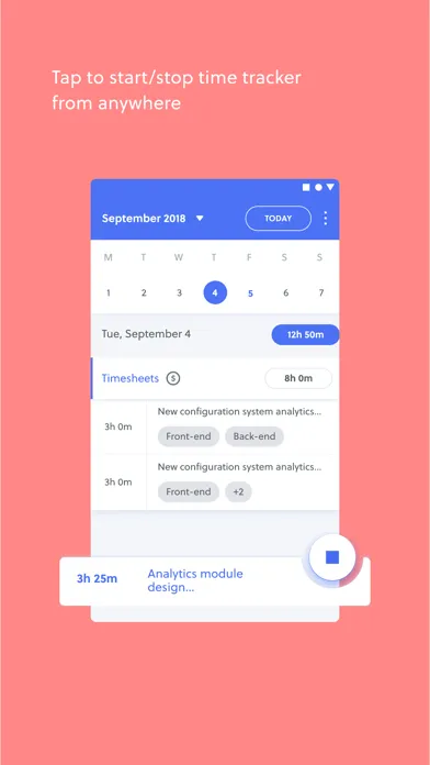 Captures d'écran de Quidlo Timesheets