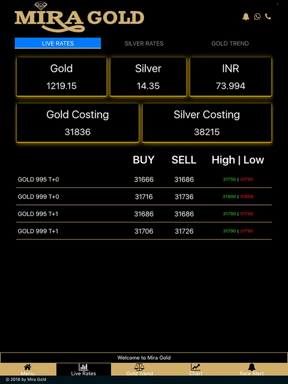 ภาพหน้าจอของ MIRA GOLD iPad 