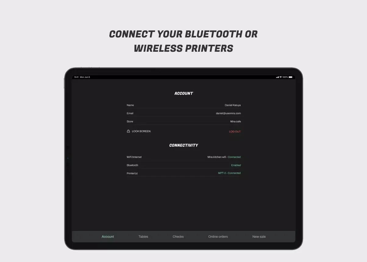 Mira Point of Sale (POS) Screenshots
