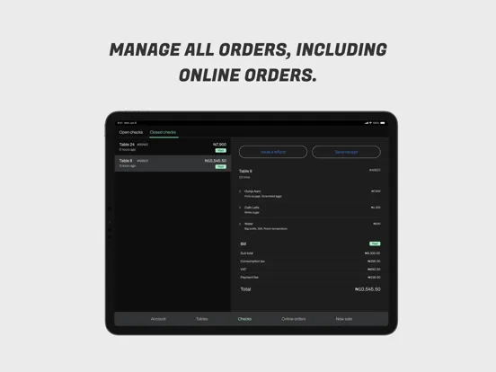 Mira Point of Sale (POS) iPad  Screenshots