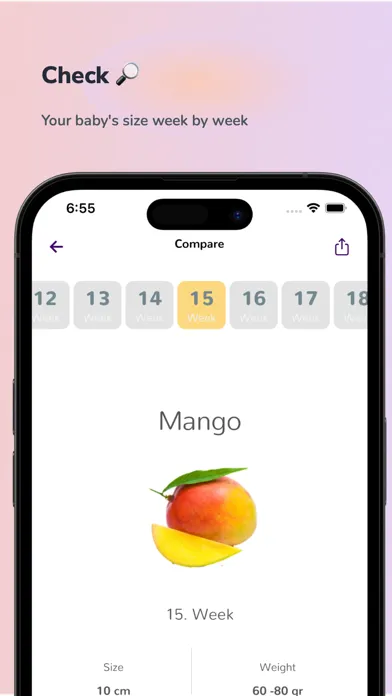 Ảnh chụp màn hình của Pregnancy Tracker PreBaby
