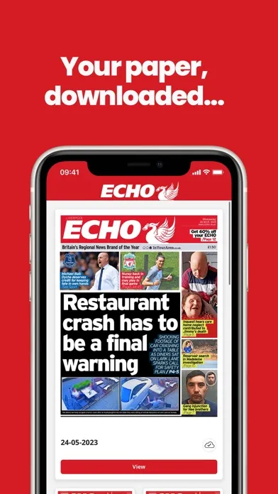 Capturas de tela do Liverpool Echo Newspaper