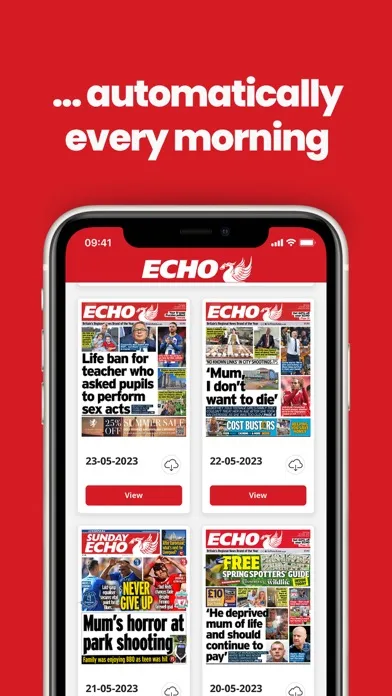 Capturas de tela do Liverpool Echo Newspaper