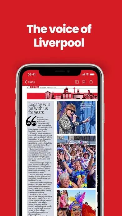 Capturas de tela do Liverpool Echo Newspaper