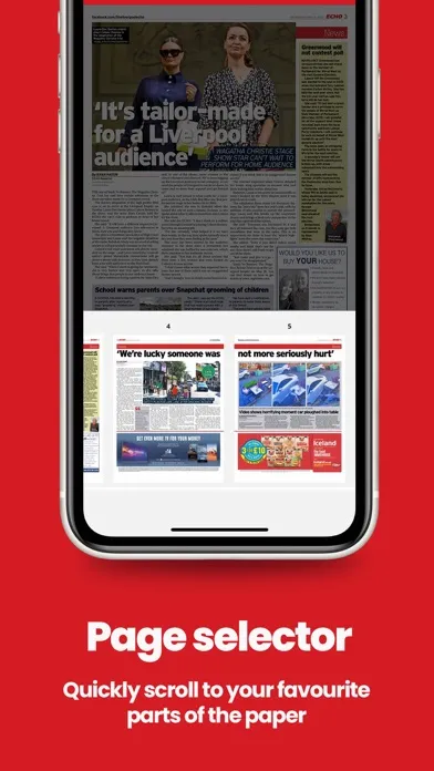 Capturas de tela do Liverpool Echo Newspaper