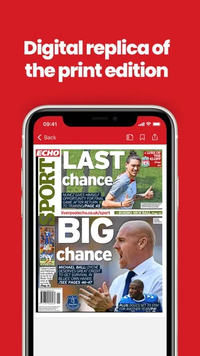 Capturas de tela do Liverpool Echo Newspaper