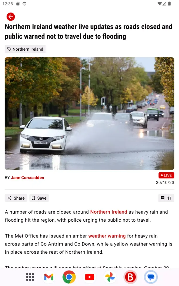 Belfast Live سکرین شاٹس