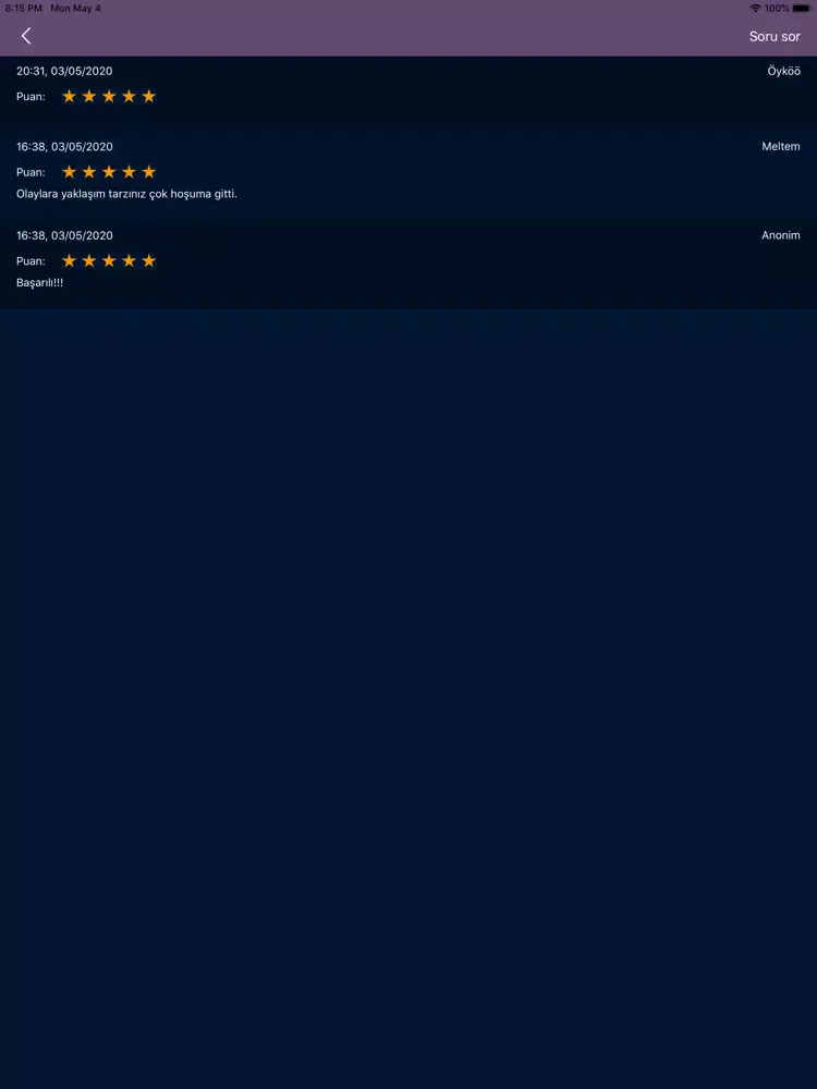 Bi sey soracaktim iPad  Screenshots
