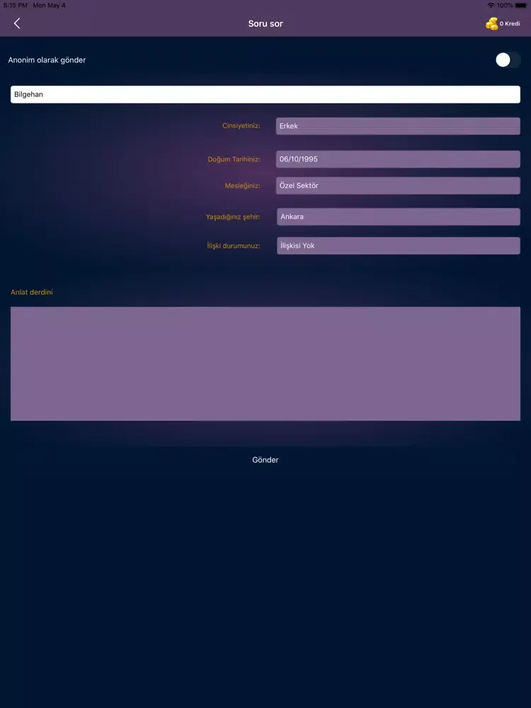 Bi sey soracaktim iPad  Screenshots