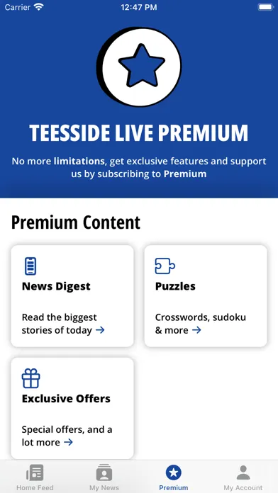 Capturas de tela do Teesside Live
