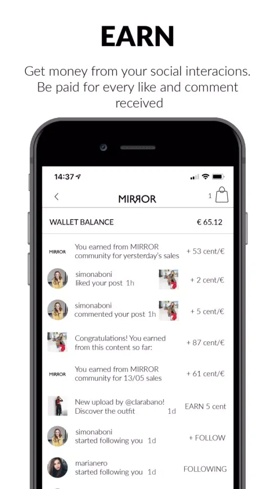 Capturas de pantalla de Mirror - Social Ecommerce