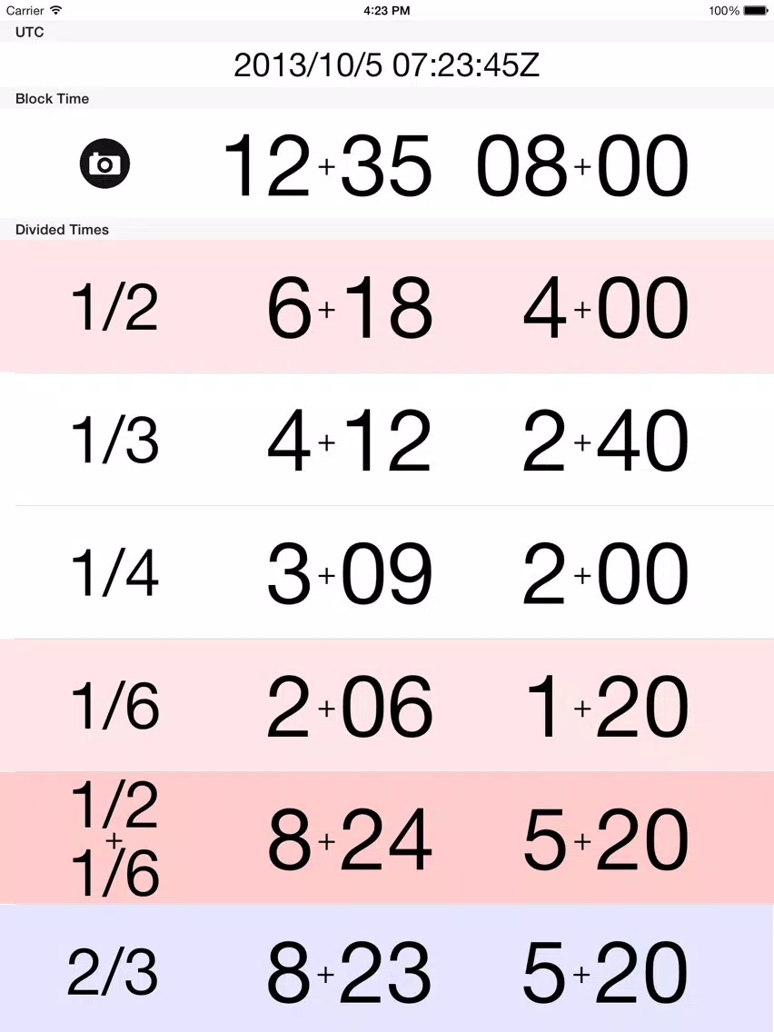 Tangkapan skrin Flight Time Divider iPad 