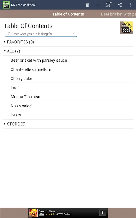 Captures d'écran de My Free Cookbook