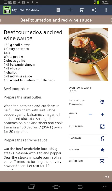 Captures d'écran de My Free Cookbook