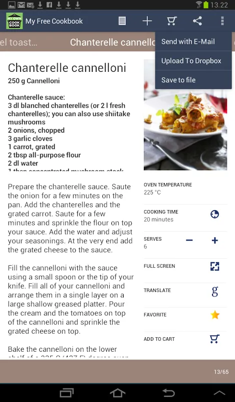 Captures d'écran de My Free Cookbook