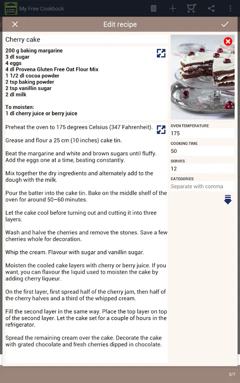 Captures d'écran de My Free Cookbook