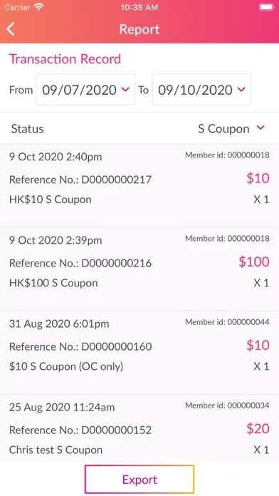 Zrzuty ekranu S⁺ Rewards Merchant