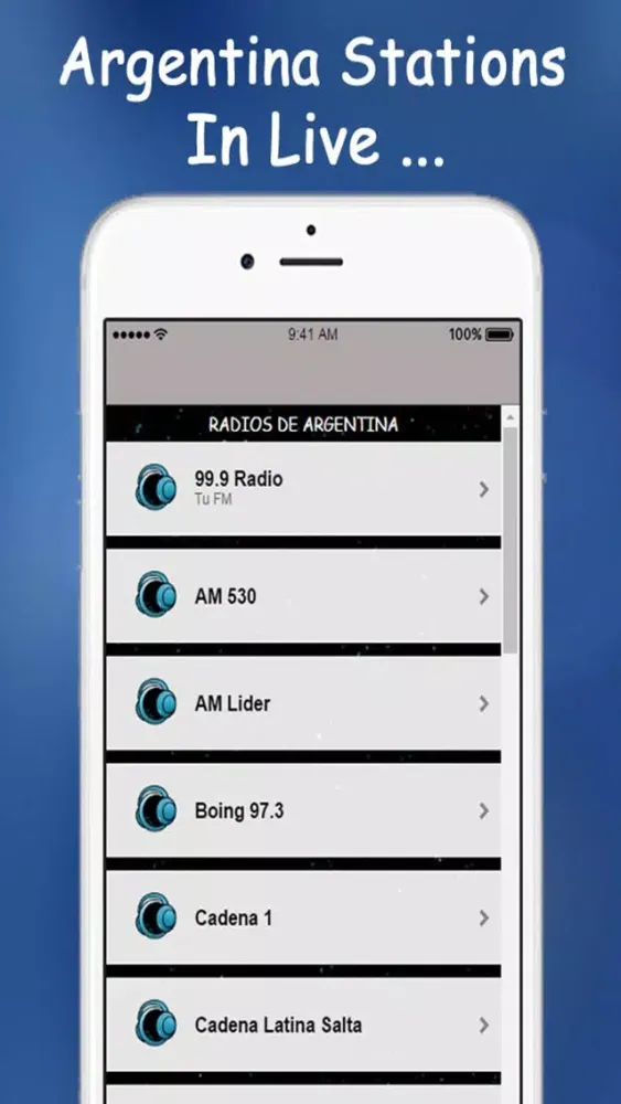 Capturas de tela do ´Argentina Radios Free: Live Stations.