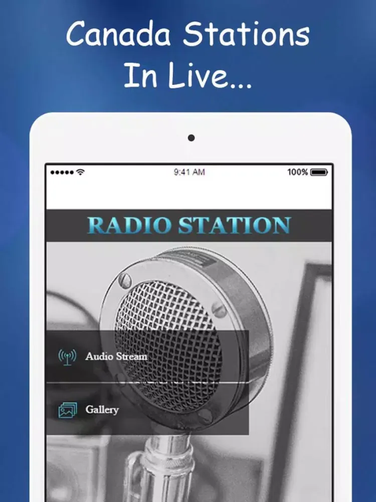 Tangkapan layar ` A Radios Canada FM iPad 