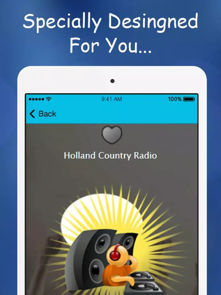 Ảnh chụp màn hình của `Holland Radios Stations. iPad 