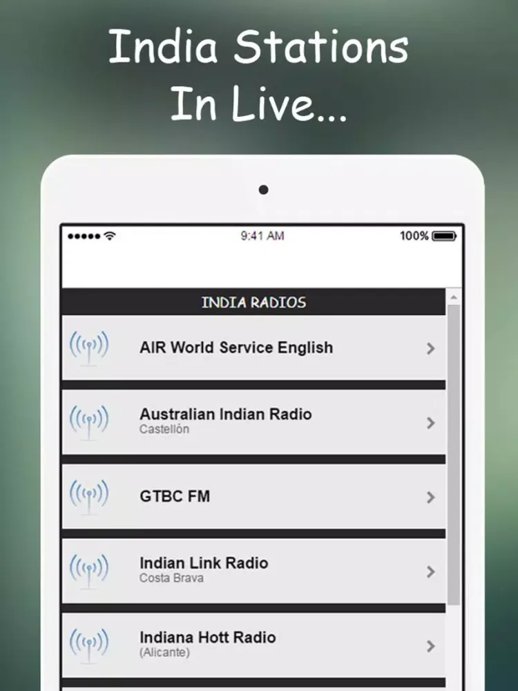 Captures d'écran de ` India Radios AM & Fm. iPad 