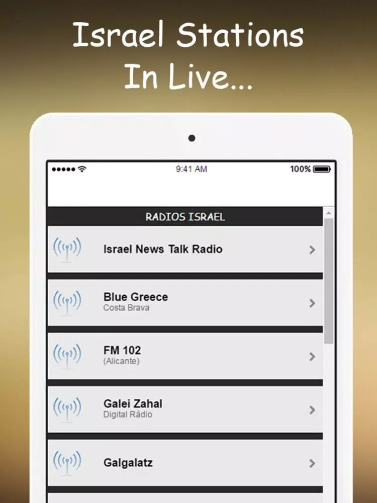 A + Israel Radio's Stations AM iPad  Ekran Görüntüleri