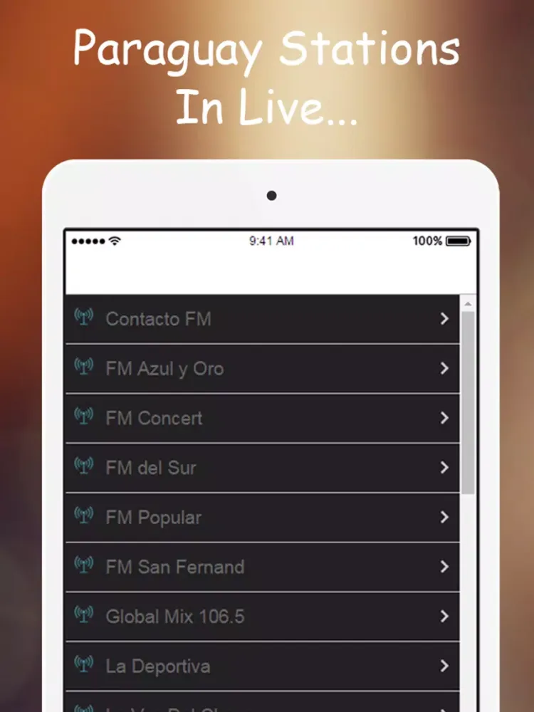 Capturas de tela do A + Radios Paraguay: Live Stations Fm. iPad 
