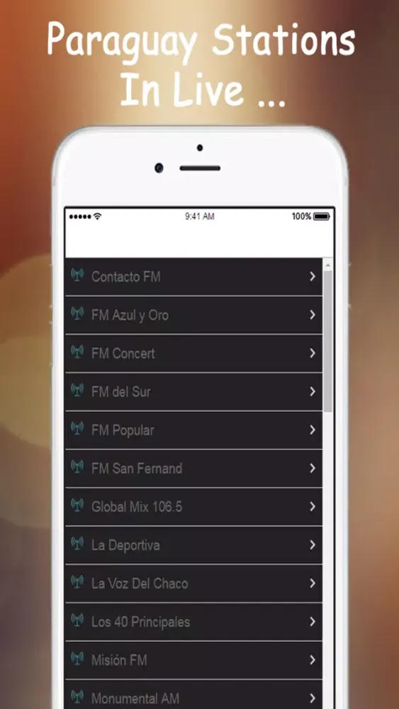 Capturas de tela do A + Radios Paraguay: Live Stations Fm.