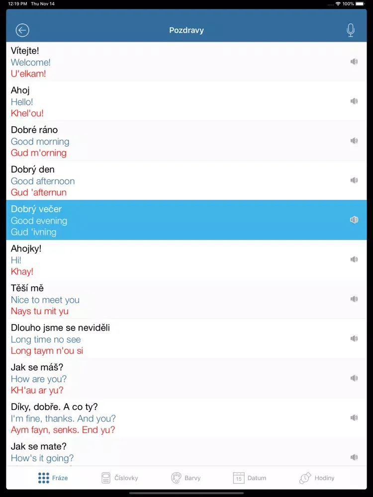 Tangkapan skrin Angličtina pro cestování iPad 