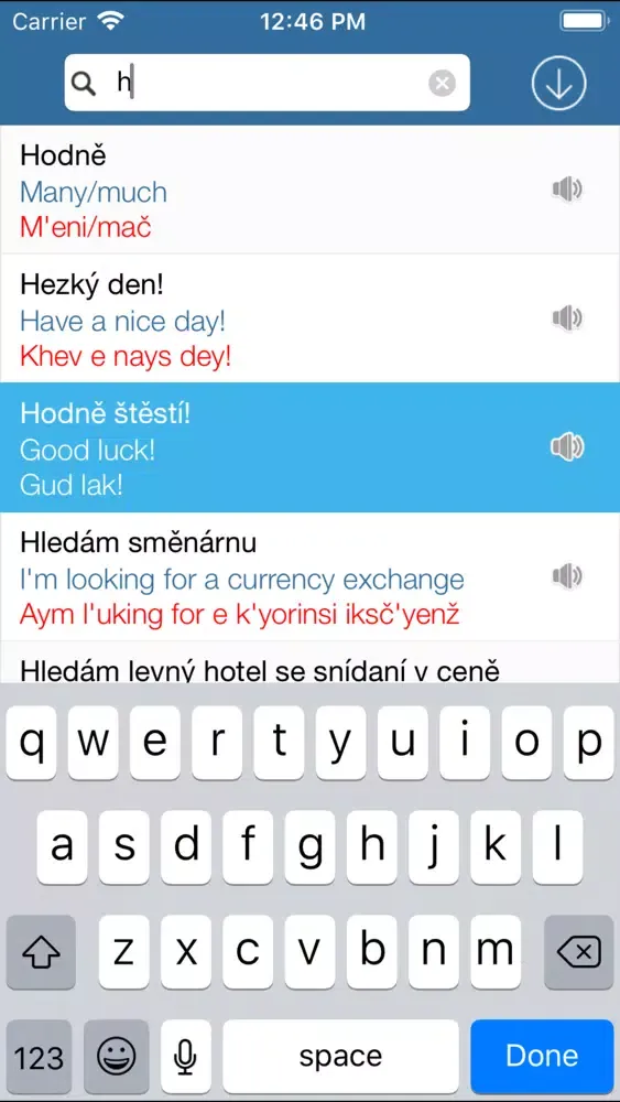 Tangkapan skrin Angličtina pro cestování