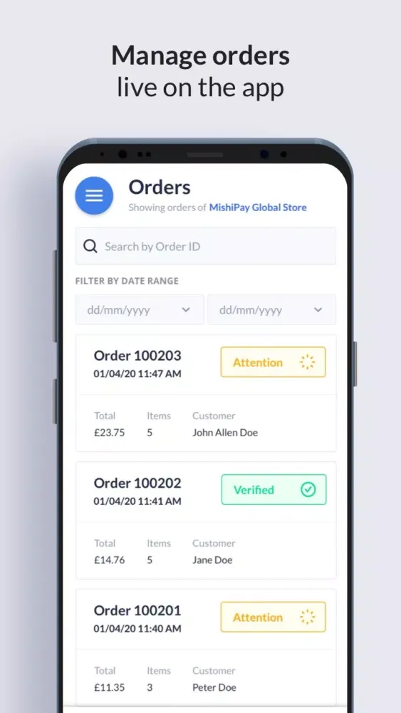 MishiPay Dashboard應用截圖