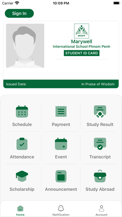 MISPP Student Portal スクリーンショット