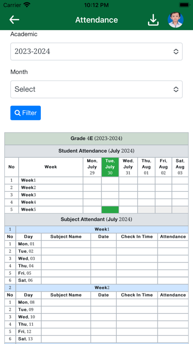 MISPP Student Portal スクリーンショット