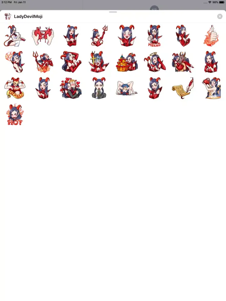 Zrzuty ekranu LadyDevilMoji - Stickers Pack iPad 