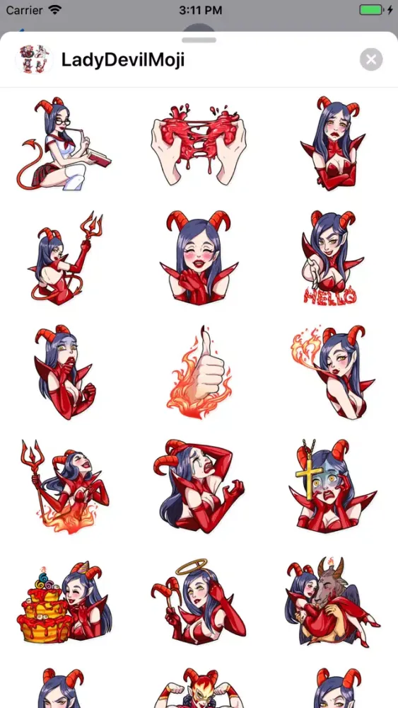Zrzuty ekranu LadyDevilMoji - Stickers Pack