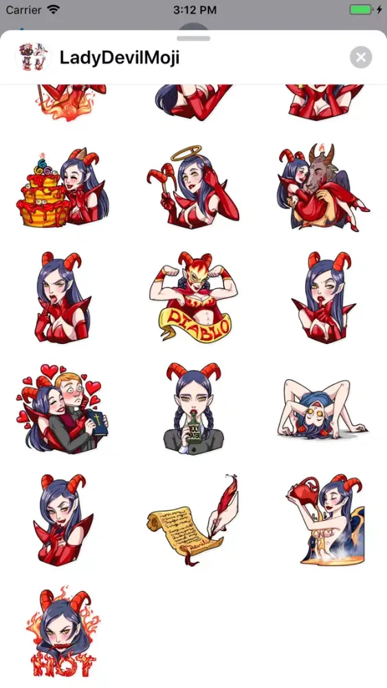 Zrzuty ekranu LadyDevilMoji - Stickers Pack