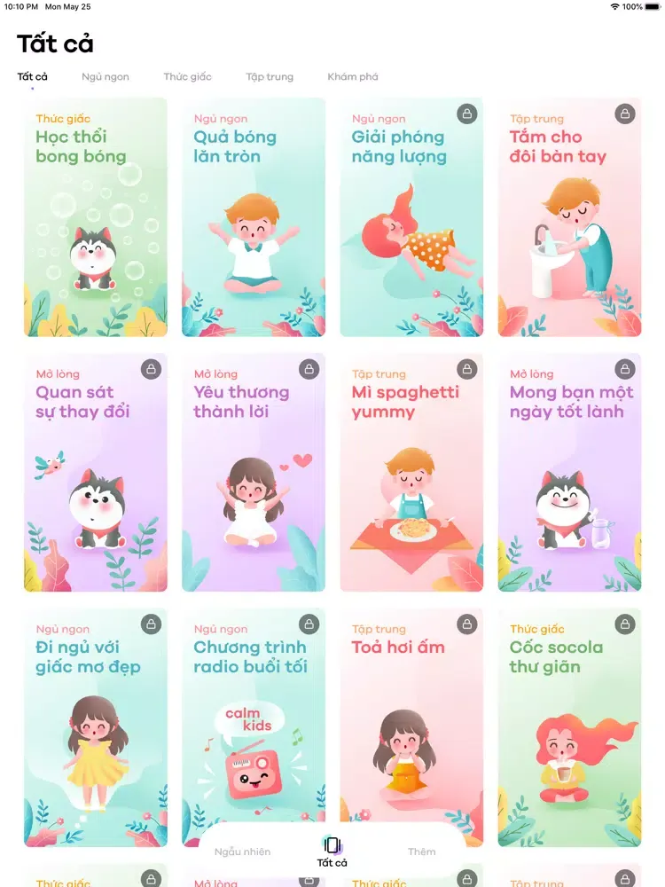 Calm Kids - Nâng đỡ Tâm trí Bé iPad 应用截图