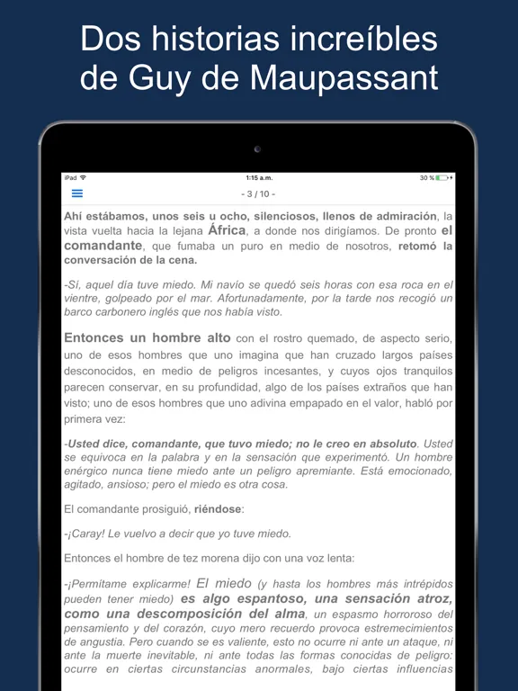 Tangkapan skrin Audiolibro: El miedo iPad 