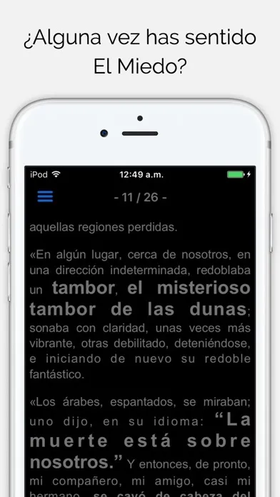 Tangkapan skrin Audiolibro: El miedo