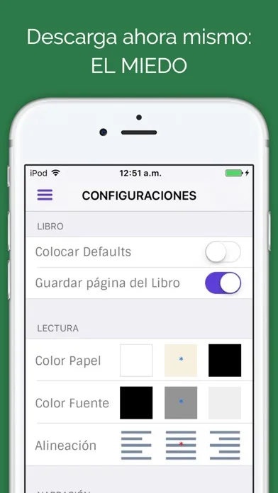 Tangkapan skrin Audiolibro: El miedo
