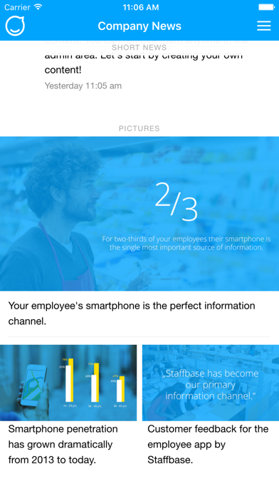Скриншоты Staffbase Employee App