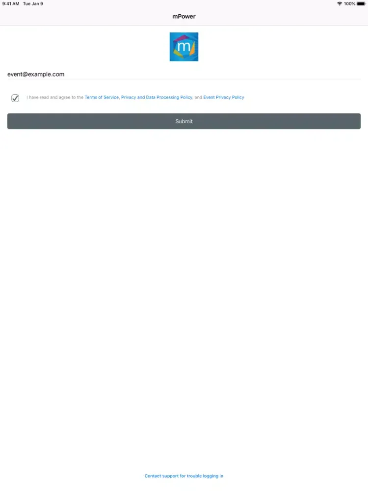 Capturas de pantalla de 2019 mPower Conference iPad 